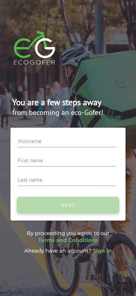 EcoGofer registracija — „Još vas nekoliko koraka dijeli od toga da postanete eco-Gofer”