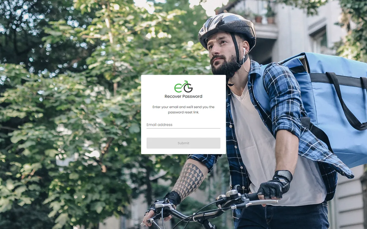 EcoGofer web platforma — zaslon za oporavak lozinke