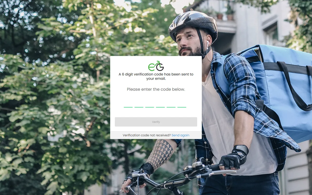 EcoGofer web platforma — unos šesteroznamenkastog koda za potvrdu e-maila