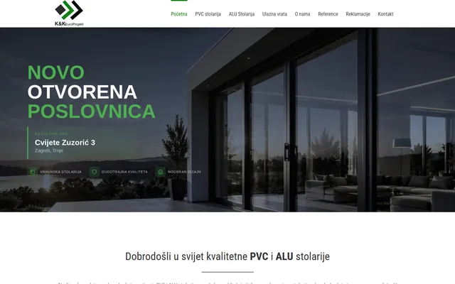 kkep.hr homepage — K&K EuroProjekt PVC and ALU joinery