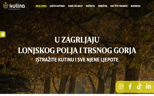 turizam-kutina.hr homepage — Kutina Tourist Board